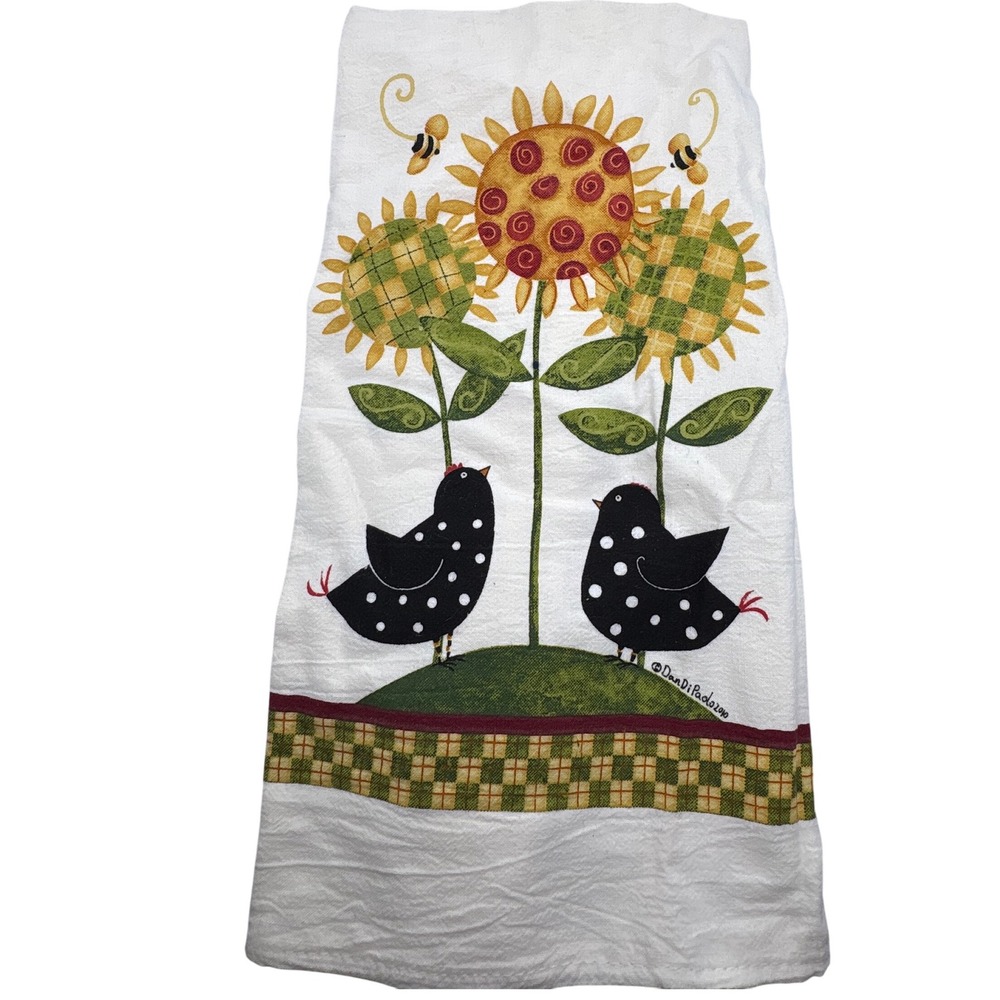 Kay Dee Designs Kitchen Towel Sunflower Birds Bees Cotton FarmhouseDecor Vintage